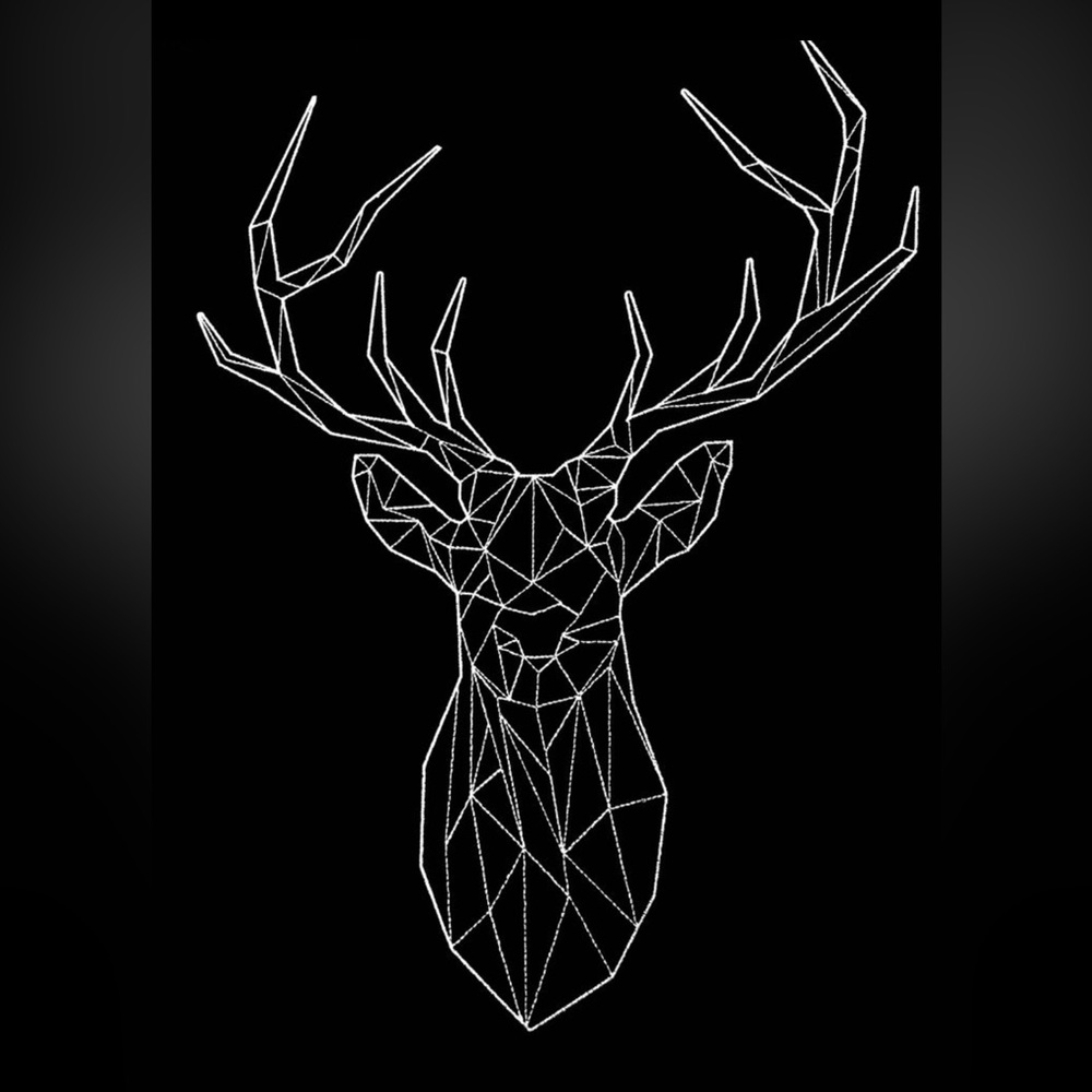 Silver embroidered deer picture